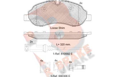 RB2217 R BRAKE Комплект тормозных колодок, дисковый тормоз