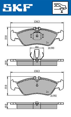 VKBP90362 SKF Комплект тормозных колодок, дисковый тормоз