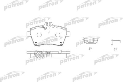 PBP1593 PATRON Комплект тормозных колодок, дисковый тормоз