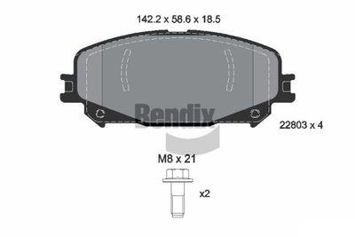 BPD1634 BENDIX Braking Комплект тормозных колодок, дисковый тормоз