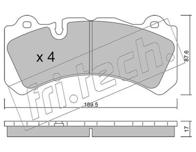 13280 fri.tech. Комплект тормозных колодок, дисковый тормоз