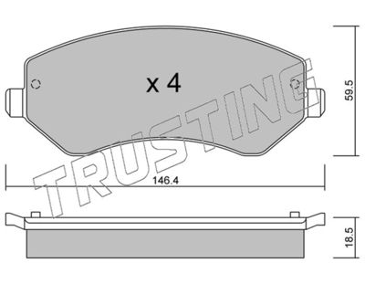 5400 TRUSTING Комплект тормозных колодок, дисковый тормоз