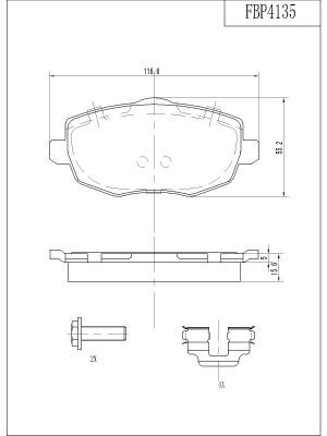 FBP4135 FI.BA Комплект тормозных колодок, дисковый тормоз