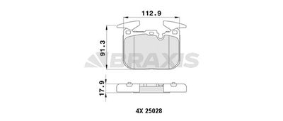 AA0449 BRAXIS Комплект тормозных колодок, дисковый тормоз