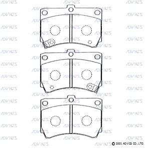 SN252P ADVICS Комплект тормозных колодок, дисковый тормоз