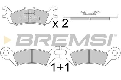 BP2251 BREMSI Комплект тормозных колодок, дисковый тормоз