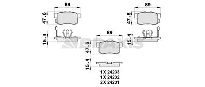 AB0277 BRAXIS Комплект тормозных колодок, дисковый тормоз