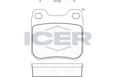 180692 ICER Комплект тормозных колодок, дисковый тормоз
