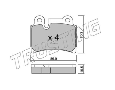 6760 TRUSTING Комплект тормозных колодок, дисковый тормоз