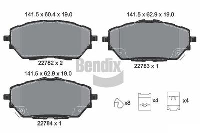 BPD2324 BENDIX Braking Комплект тормозных колодок, дисковый тормоз