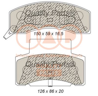 70400020 IAP QUALITY PARTS Комплект тормозных колодок, дисковый тормоз