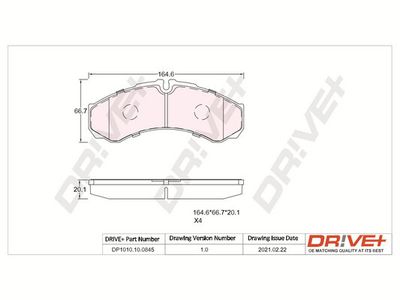 DP1010100845 Dr!ve+ Комплект тормозных колодок, дисковый тормоз