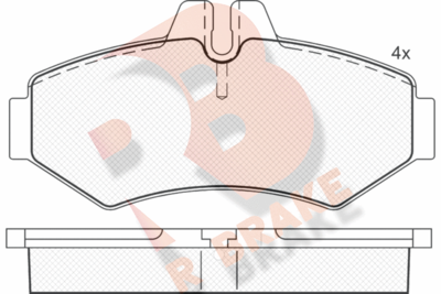 RB1289 R BRAKE Комплект тормозных колодок, дисковый тормоз