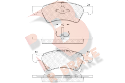 RB1544 R BRAKE Комплект тормозных колодок, дисковый тормоз