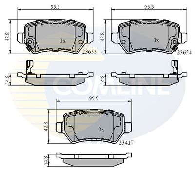 CBP31551 COMLINE Комплект тормозных колодок, дисковый тормоз