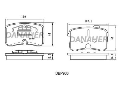 DBP933 DANAHER Комплект тормозных колодок, дисковый тормоз