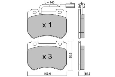 BPFI1034 AISIN Комплект тормозных колодок, дисковый тормоз