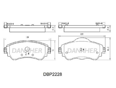 DBP2228 DANAHER Комплект тормозных колодок, дисковый тормоз