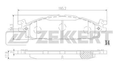 BS3012 ZEKKERT Комплект тормозных колодок, дисковый тормоз