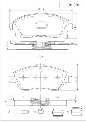 FBP4066 FI.BA Комплект тормозных колодок, дисковый тормоз