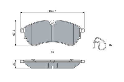 0986424929 BOSCH Комплект тормозных колодок, дисковый тормоз