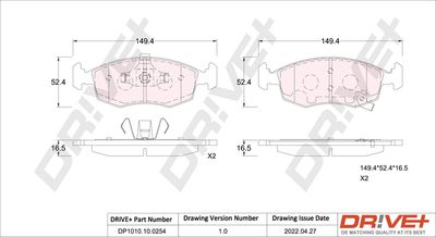 DP1010100254 Dr!ve+ Комплект тормозных колодок, дисковый тормоз