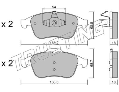 8190 TRUSTING Комплект тормозных колодок, дисковый тормоз