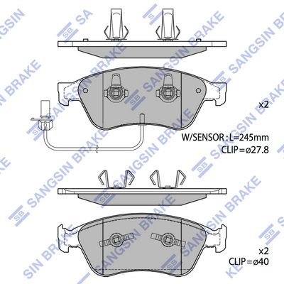 SP1693 Hi-Q Комплект тормозных колодок, дисковый тормоз