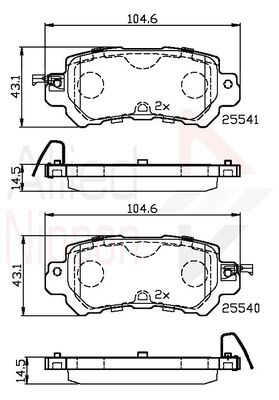 ADB32241 COMLINE Комплект тормозных колодок, дисковый тормоз