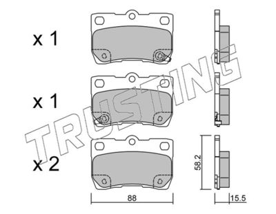 7770 TRUSTING Комплект тормозных колодок, дисковый тормоз
