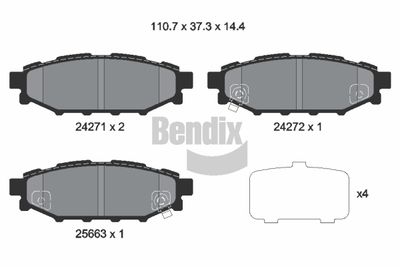 BPD2117 BENDIX Braking Комплект тормозных колодок, дисковый тормоз