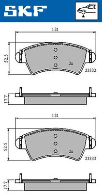 VKBP80380 SKF Комплект тормозных колодок, дисковый тормоз