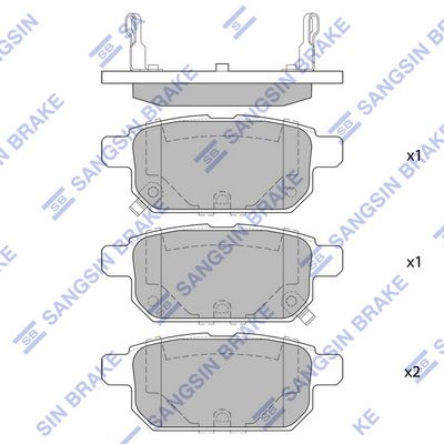 SP1634 Hi-Q Комплект тормозных колодок, дисковый тормоз