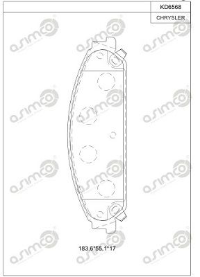 KD6568 ASIMCO Комплект тормозных колодок, дисковый тормоз