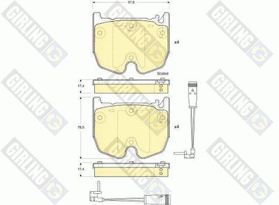 6115999 GIRLING Комплект тормозных колодок, дисковый тормоз