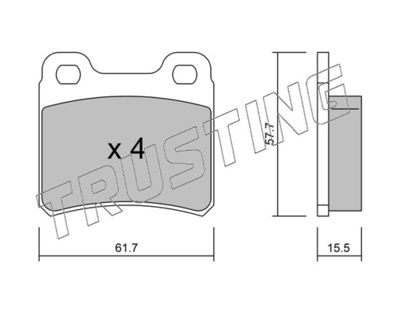1430 TRUSTING Комплект тормозных колодок, дисковый тормоз