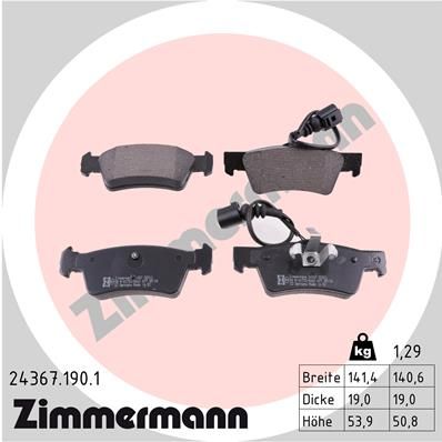 243671901 ZIMMERMANN Комплект тормозных колодок, дисковый тормоз