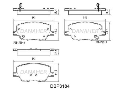 DBP3184 DANAHER Комплект тормозных колодок, дисковый тормоз