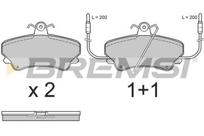 BP2557 BREMSI Комплект тормозных колодок, дисковый тормоз