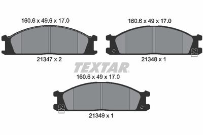 2134702 TEXTAR Комплект тормозных колодок, дисковый тормоз