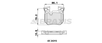 AA0486 BRAXIS Комплект тормозных колодок, дисковый тормоз