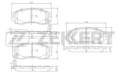 BS1355 ZEKKERT Комплект тормозных колодок, дисковый тормоз