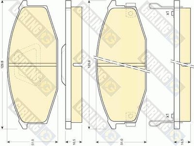 6103699 GIRLING Комплект тормозных колодок, дисковый тормоз