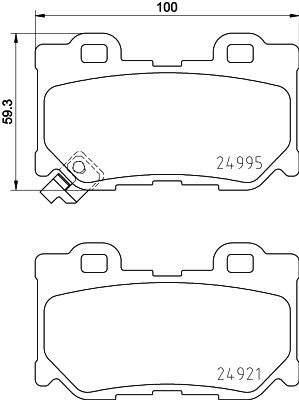 8DB355036721 HELLA Комплект тормозных колодок, дисковый тормоз