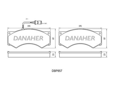 DBP857 DANAHER Комплект тормозных колодок, дисковый тормоз