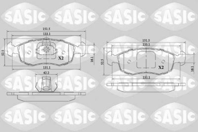 6216144 SASIC Комплект тормозных колодок, дисковый тормоз