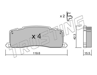 4410 TRUSTING Комплект тормозных колодок, дисковый тормоз