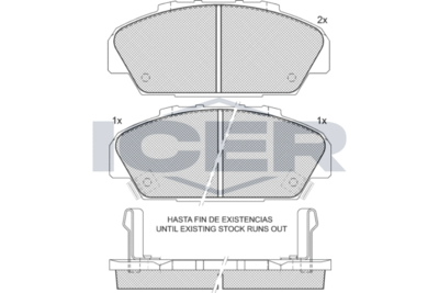 181554 ICER Комплект тормозных колодок, дисковый тормоз