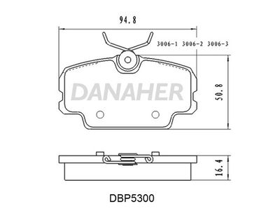 DBP5300 DANAHER Комплект тормозных колодок, дисковый тормоз