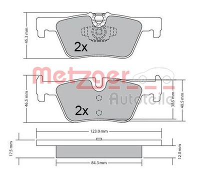 1170368 METZGER Комплект тормозных колодок, дисковый тормоз